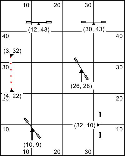 Couse Setup Diagram with six weave poles in place of tunnel