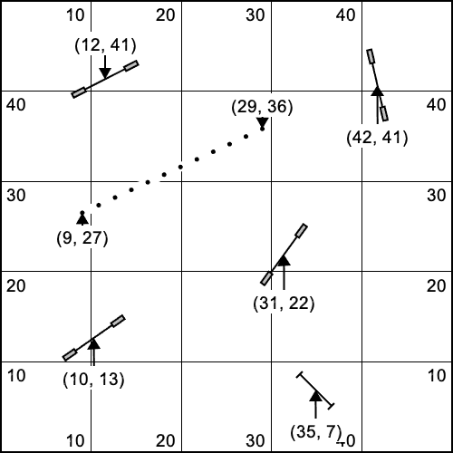 Couse Setup Diagram for a 50 x 50 space in English units