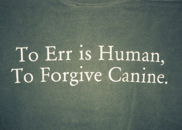 To Err is Human, to Forgive Canine