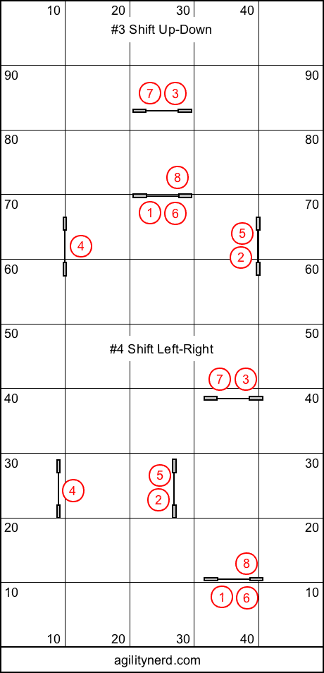 Slide pairs of jumps up/down and right/left