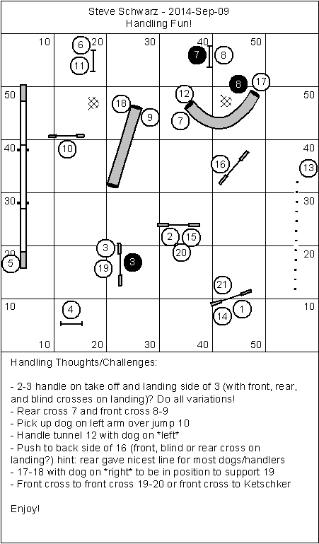 Masters/Advanced Course diagram with handling notes.